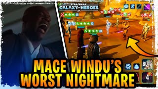 Lord Vader vs Mace Windu Reenacted in Geonosis Territory Battles: Separatist Might - SWGoH Wealth