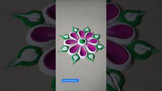 Simple Easy Rangoli Design in 15 Sec | 1 Dot #Shorts #Rangoli