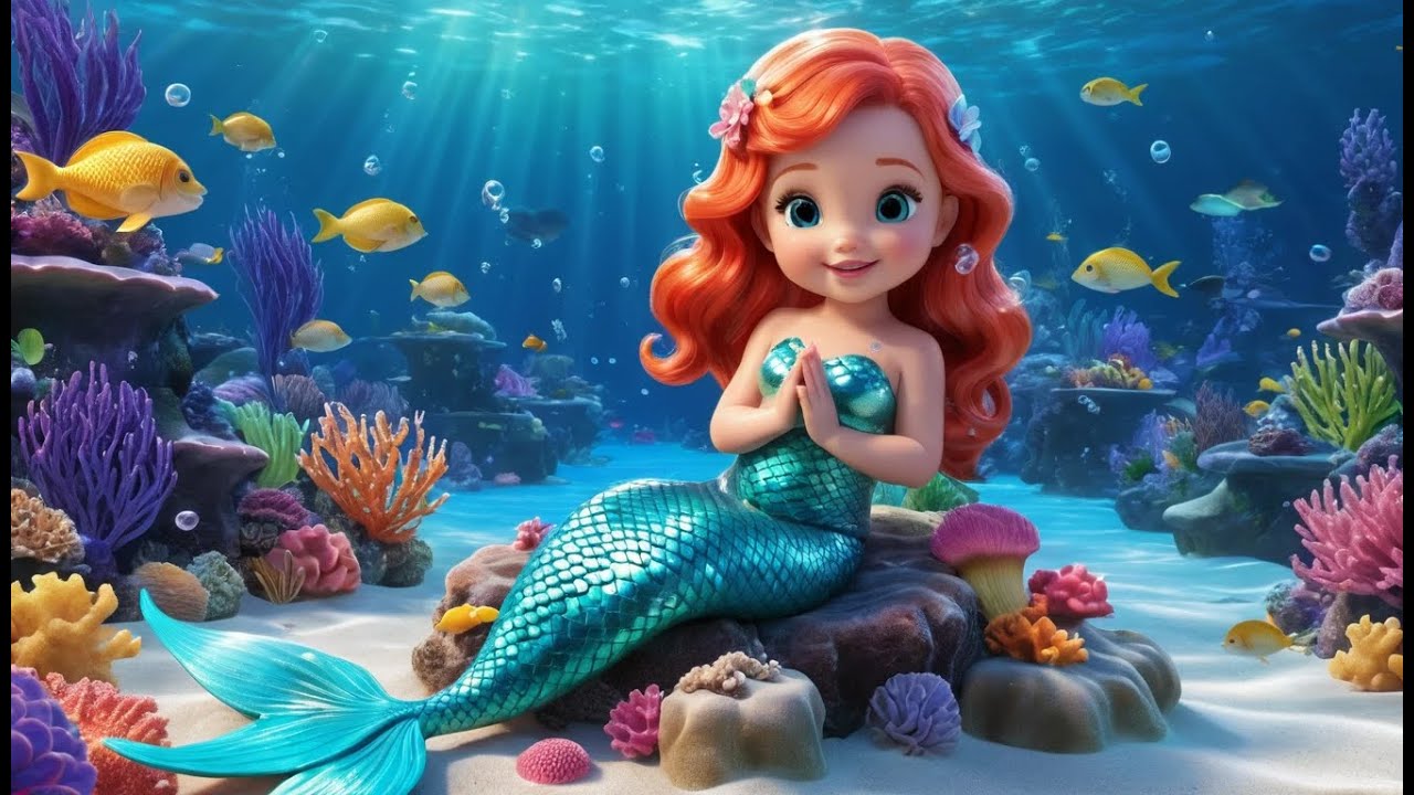 Baby Mermaid Sitting on a Rock | Magical Ocean Rhyme for Kids | Underwater Adventure Song