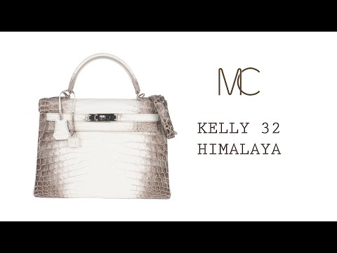 Hermes Kelly 32 Himalaya Crocodile Palladium Hardware Limited Edition •  MIGHTYCHIC • 