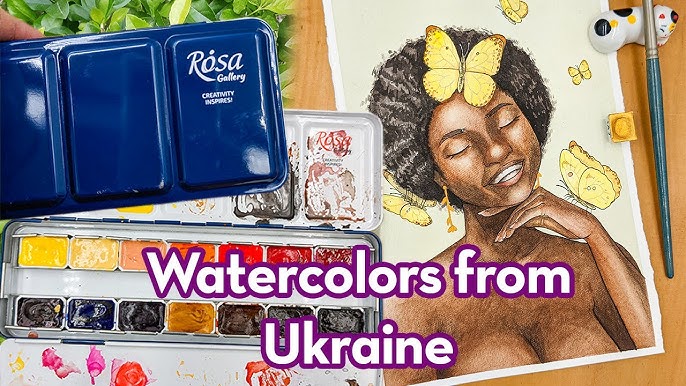  ROSA Gallery 水彩絵の具セット ウクライナ製 プロのアーティストと共同設計 プレミアム水彩キット 洗える  高耐光性と鮮やかな顔料使用 24個 : Hobbies