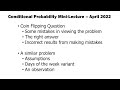 Conditional probability minilecture april 2022