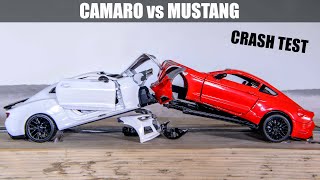 Crash Test Model Chevrolet Camaro vs Ford Mustang - Crash 80mph