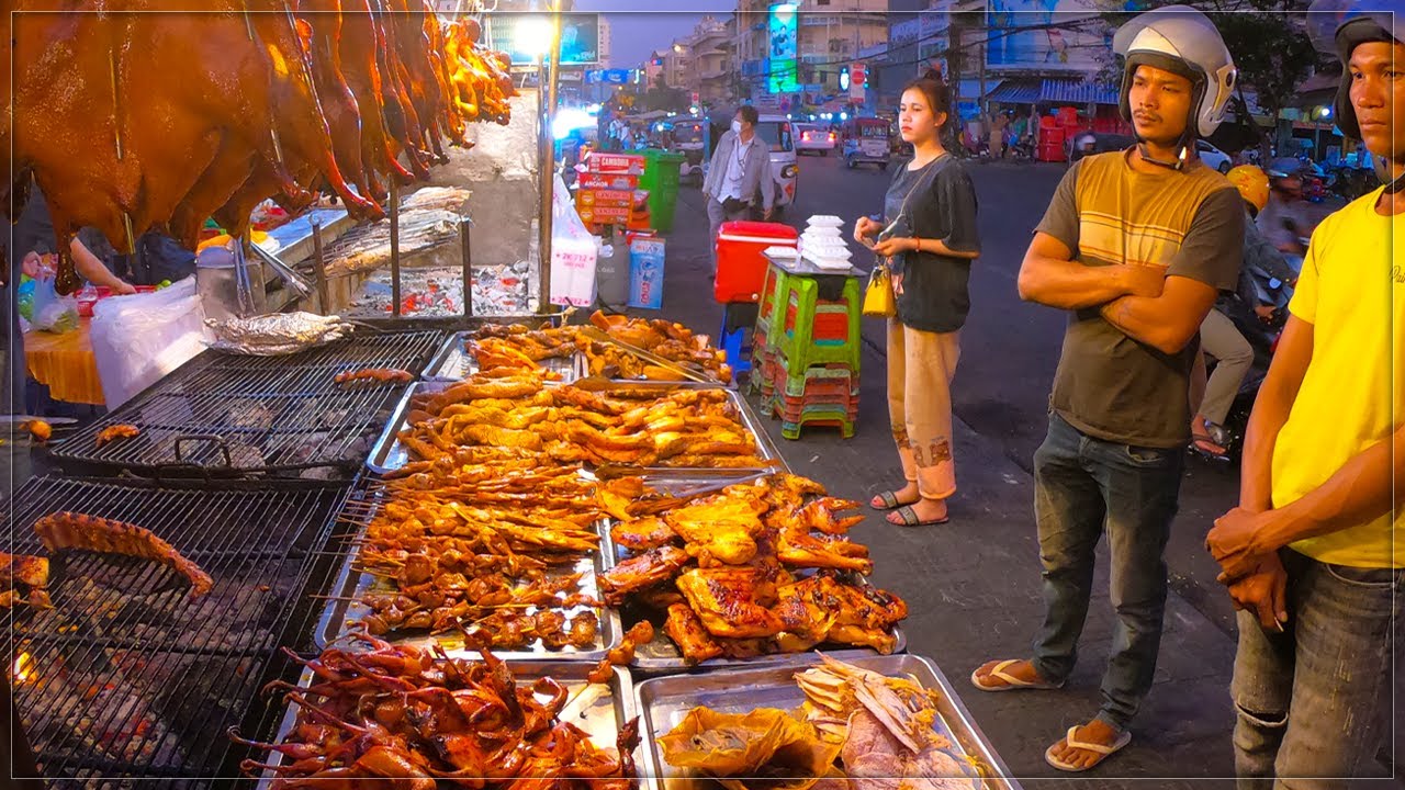 Most Popular Delicious Grilled Fish, Pork, Duck, Chicken | Cambodian Street Food