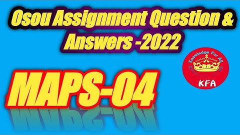 MAPS-04 All Assignment Question And Answer In One Video