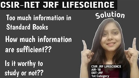 Standard Books Strategy - CSIR-NET JRF LIFESCIENCE