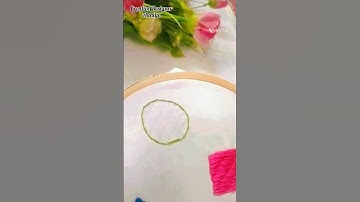 Easy couching stitch hand embroidery🪡😍👌#shorts #shortsfeed #shortstrend #couchingstitchforbeginners