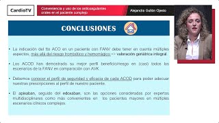 Anticoagulación y uso de ACOD en el paciente complejo