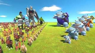 EVOLUTION OF BLASTOISE VS Human Team  Animal Revolt Battle Simulator