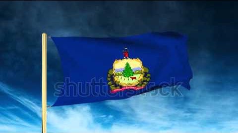 vermont flag slider style. Waving in the win with cloud background animation Stock video by