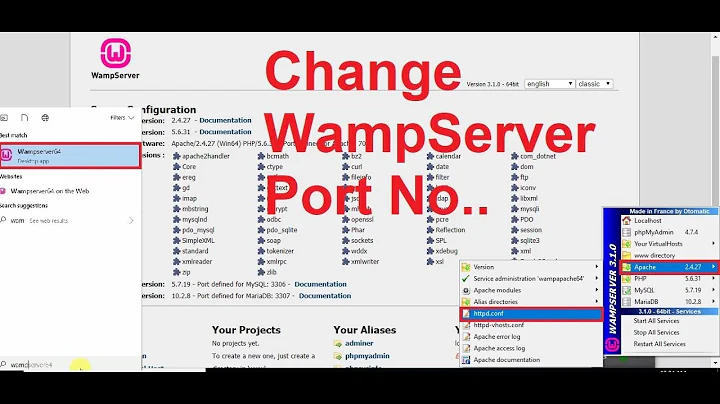 How to change Port Number of WAMP or apache | Unable to connect to Localhost, MySQL, phpmyadmin |