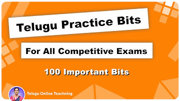 Telugu Grammar 100 Practice Bits | Sandhulu | Parts of Speech | Bits for all Competitive Exams