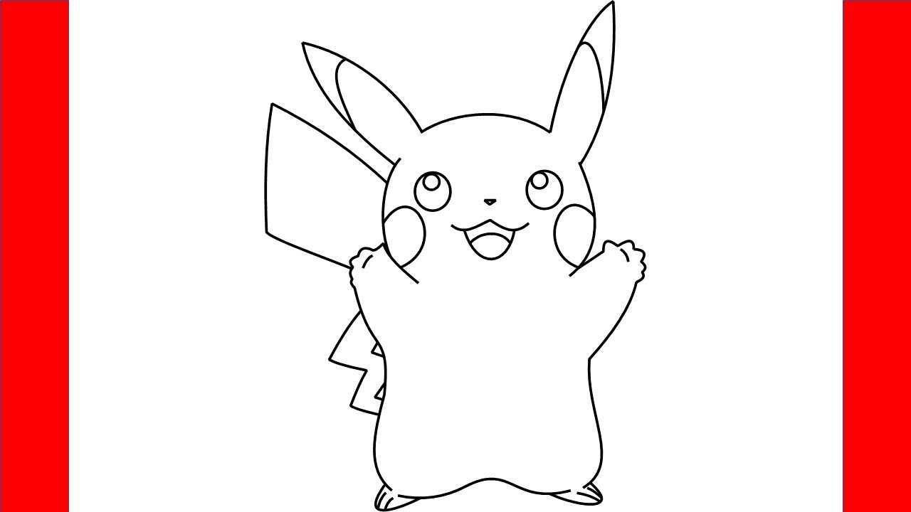 How to draw Pikachu - Step by Step Drawing - YouTube