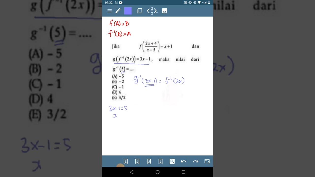 fungsi invers soal uns