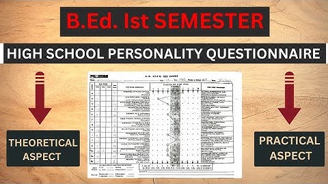 H.S.P.Q Practical || Personality Test || High school personality questionnaire