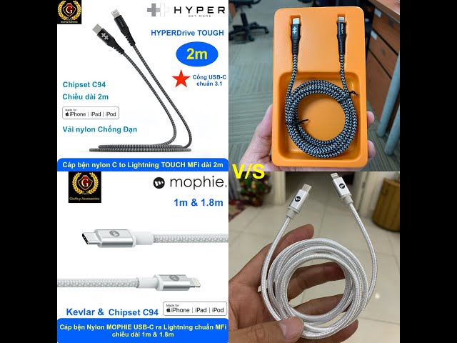 Cáp C to Lightning chuẩn MFi MOPHIE vs HYPER