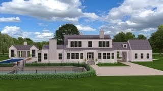 3D modeling and rendering of a 12,000 Sq. Ft. Traditional Custom Home with Pool and Tennis Court