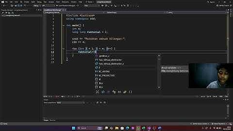 tugas ngoding algoritma membuat bilangan faktorial