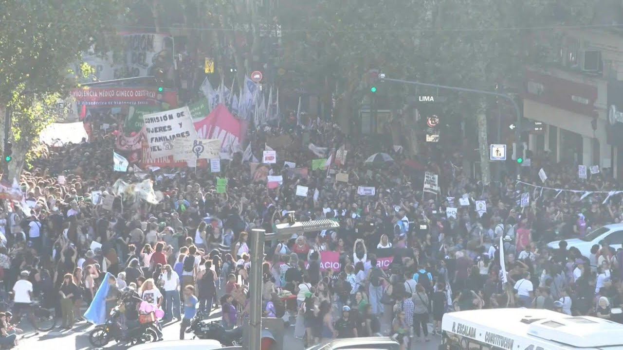 Argentines march for International Women's Day against Javier Milei's government | AFP