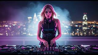 Deep Melodic Techno & Trance Journey – Hypnotic Mix – Neon Aurora Night Vector