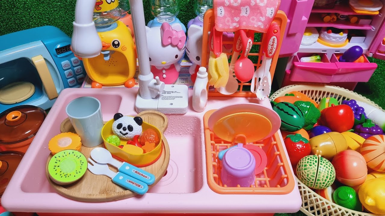 satisfying cut fruits and vegetablescooking and making mini food