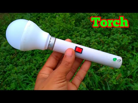How to make rechargeable torch using lithium battery and LED