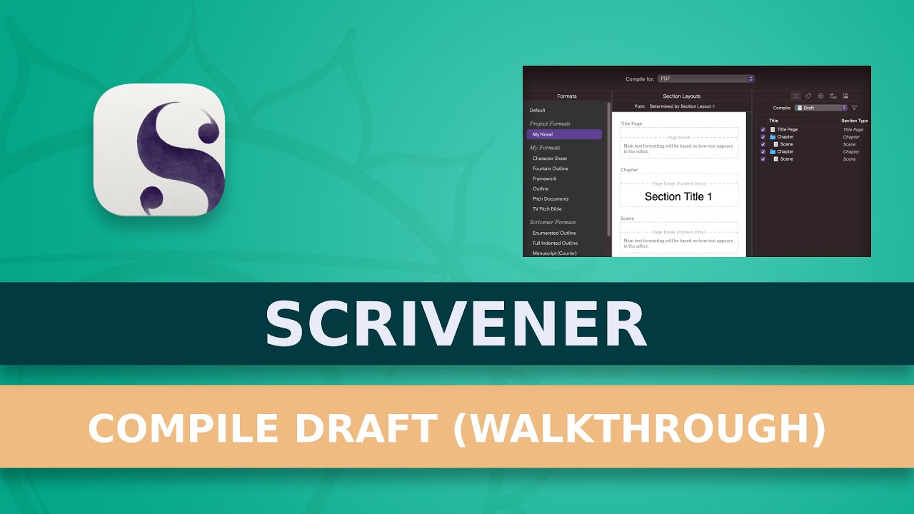 How To Compile Your Draft In Scrivener Walkthrough) YouTube