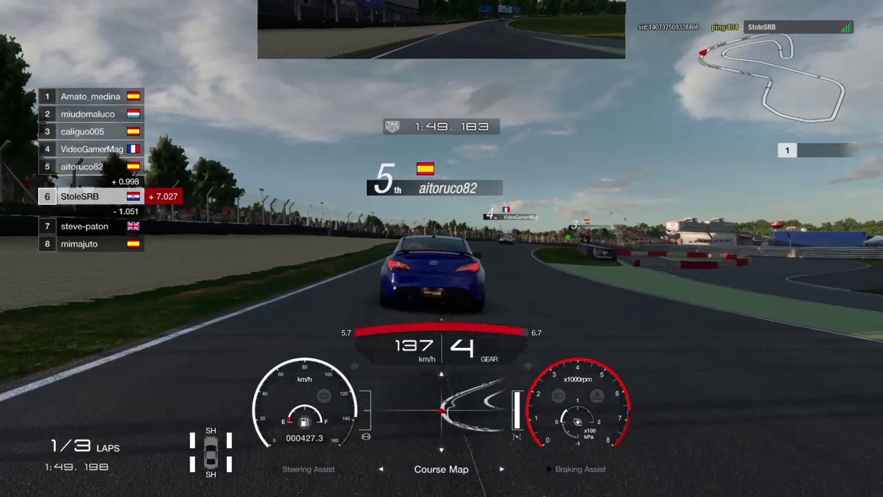 Gran Turismo Sport intense battle for first place from 17th