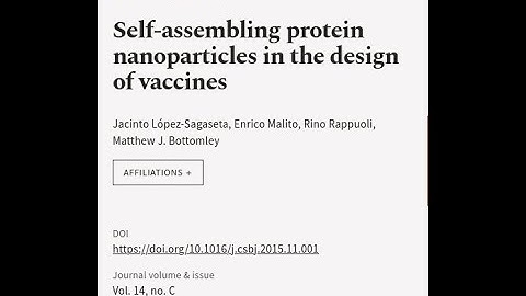 Self-assembling protein nanoparticles in the design of vaccines | RTCL.TV