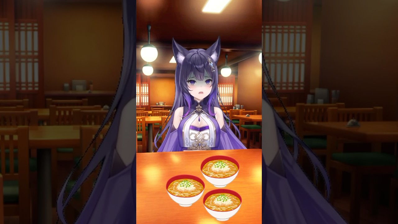 Ramen Multiplying Incident 滑舌が悪過ぎてラーメンが… #vtuber #七夜月 #nanayozuki #shorts #learnjapanese #funny