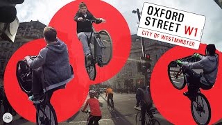 Oxford Street Cycling Chaos! - Red Light Jumping, wheelies - April 2017, RMS, Faces on camera!