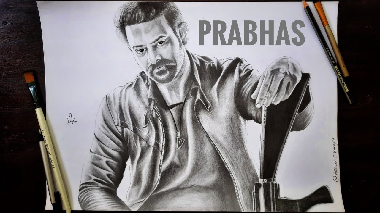 Thalapathy Vijay Pencil Sketch - Captivating Black and White Portrait