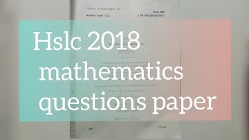 HSLC 2018 mathematics questions paper SEBA