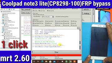 Coolpad note 3 lite frp bypass | Coolpad CP8298-100 Gmail google account bypass mrt 2.60 one click