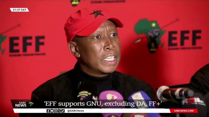 EFF supports GNU, excluding DA, FF+: Julius Malema - YouTube