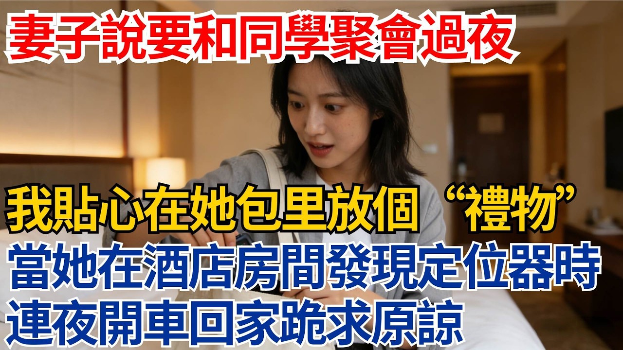 妻子說要和同學聚會過夜，我貼心在她包里放了個“小禮物”，當她在酒店房間發現GPS定位器時，連夜開車回家跪求原諒【都市際遇】#都市情感#情感故事#妻子出軌#出軌故事#婚姻背叛#反轉劇情