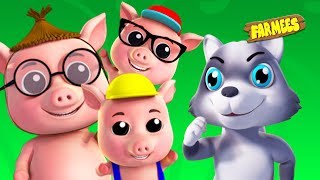 the wolf and three little pigs kids rhymes songs for children