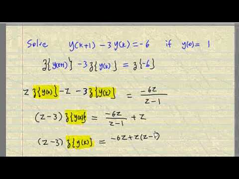 Difference Equation and z transform example1 - YouTube