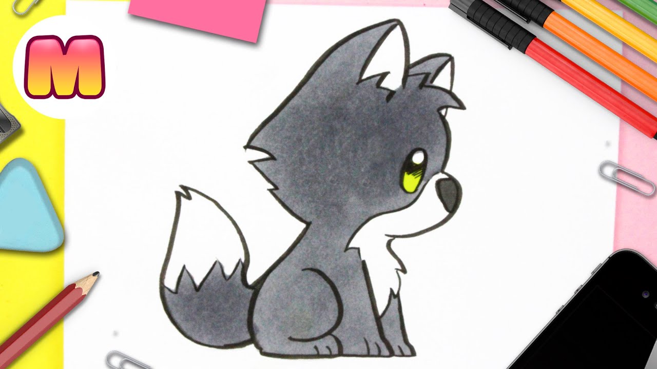 Tiernos Dibujos A Lapiz Faciles De Hacer como dibujar un lobo kawaii dibujo...