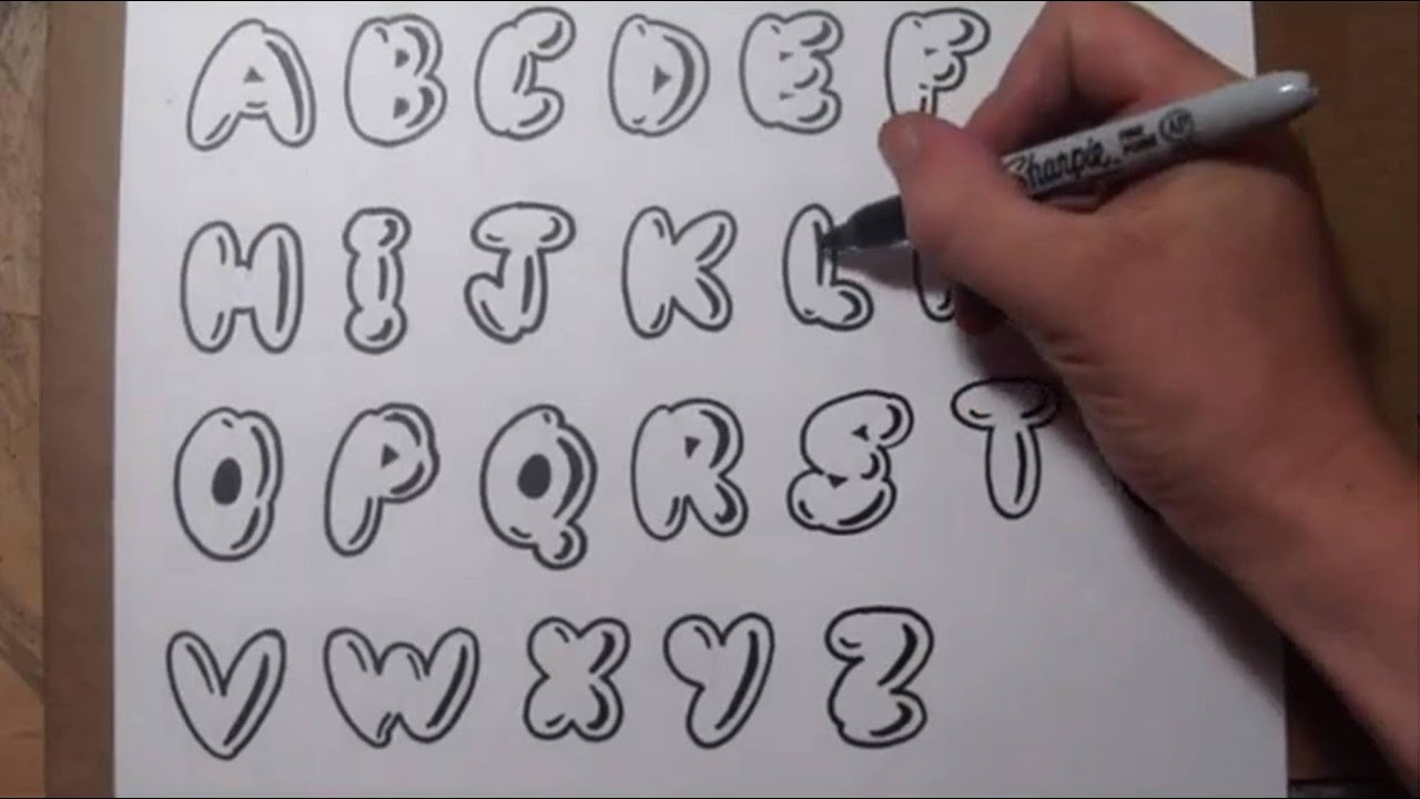 ⁣How To Draw Bubble Letters - Easy Graffiti Style Lettering