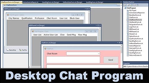 Desktop Chat Program  Chat Room Message Send and View   VB net Project Idea and Demo VB119
