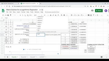 Matrix Solution for a Logarithmic Regression