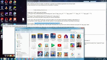 Create desktop shortcut icon Win  7 for BlueStacks 3 applications