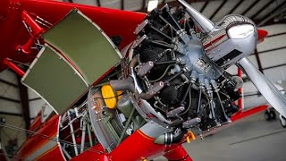Juicy Cold Start BOEING-STEARMAN AIRCRAFT Engines and Loud Sound