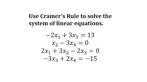 Solve a System of Linear Equations Using Cramer