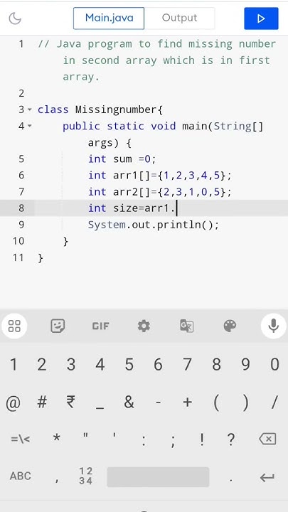 Java program to find missing number in second array which is in first ...