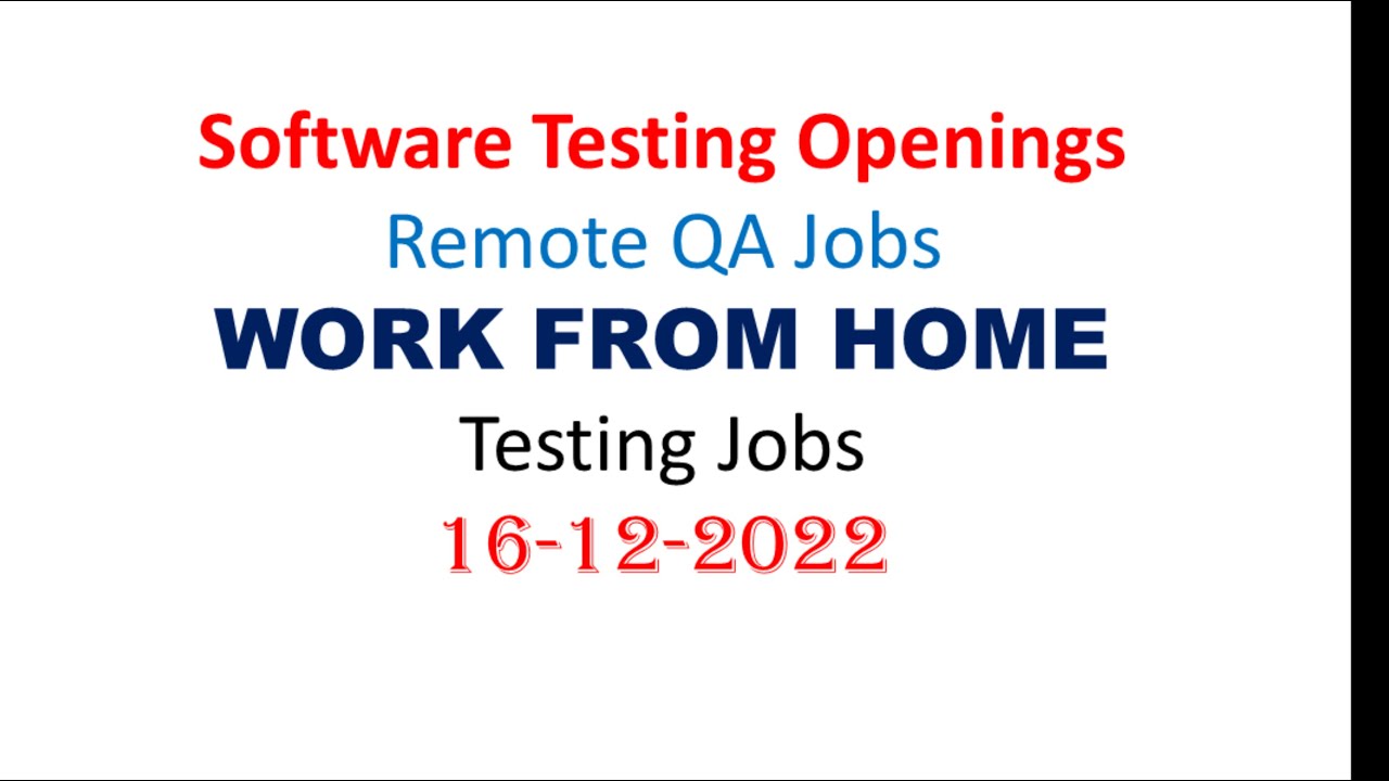 16 December Software Testing Jobs | Fresher | Experienced | Manual ...