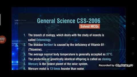 CSS past papers General science css 2006 solved mcqs