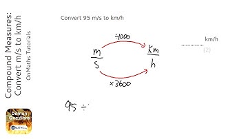 Compound Measures: Convert m/s to km/h (Grade 3) - OnMaths GCSE Maths Revision
