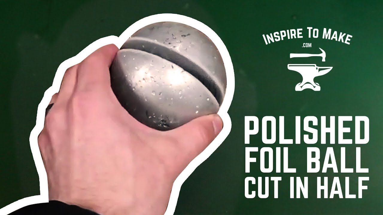 MirrorPolished Japanese Foil Ball Challenge Cut in Half with Water Jet